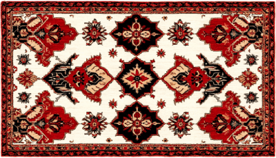 Tribal pattern runner carpet three by ten feet hand-knotted four hundred knots per square inch Himalayan wool ethnic geometric border design hallway
